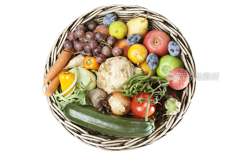 蔬菜和水果从菜园采摘新鲜