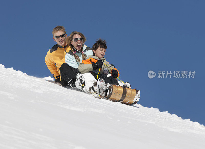 科罗拉多州的家庭雪橇