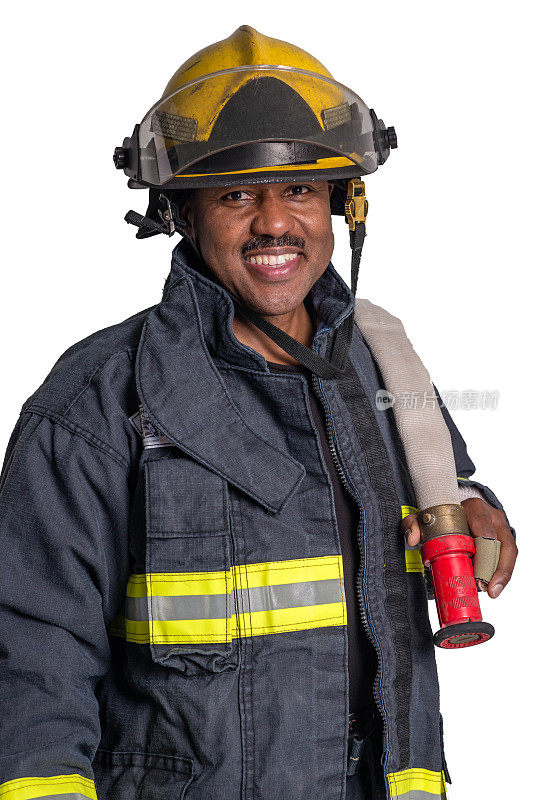 一个穿着装备的民族消防员的肖像