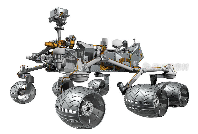 好奇号火星探测器的3d模型渲染