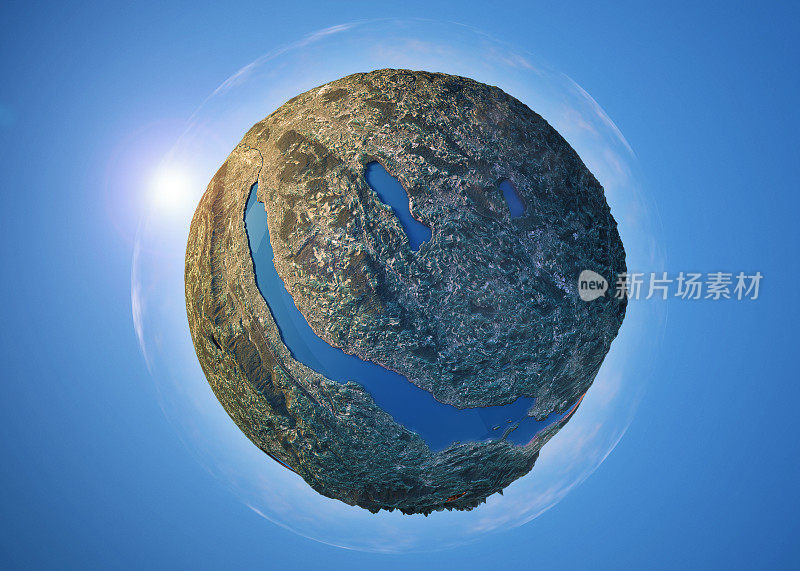 苏黎世湖3D小星球360度球面全景