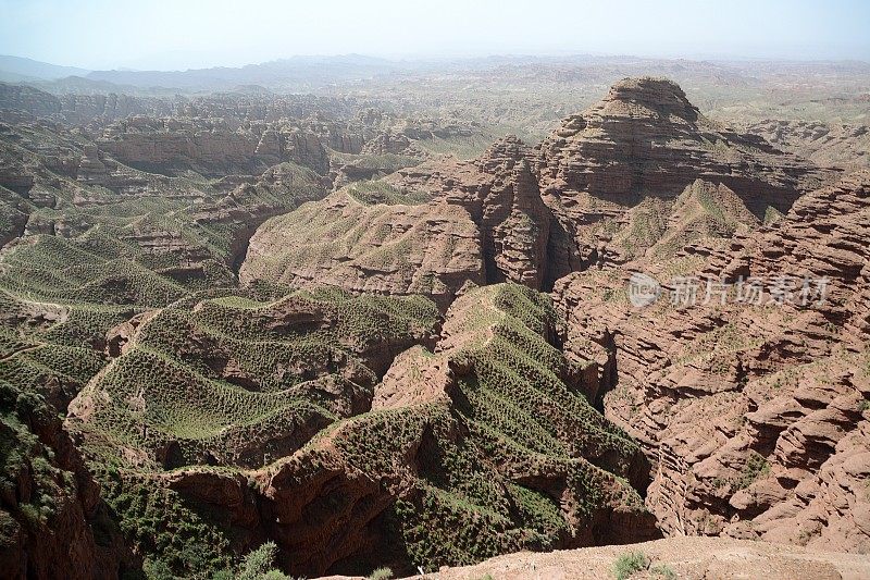 平山湖大峡谷全景，张掖，甘肃，中国