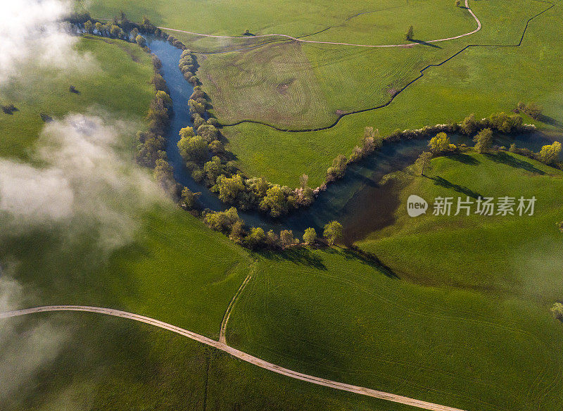 鸟瞰图的自然，河流