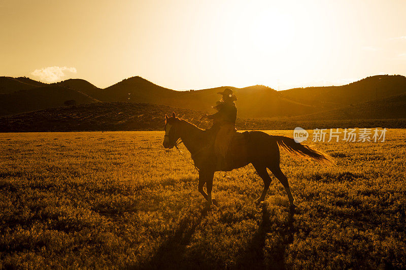 牛仔在美国犹他州盐湖城的桑塔昆骑马