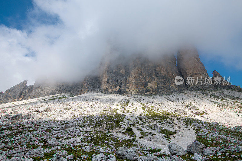 从南部欣赏拉瓦雷多国家公园，位于欧伦佐白云石，欧洲阿尔卑斯山，蒂罗尔，意大利