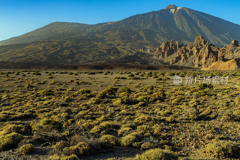 Teide山景观，Teide火山和Teide国家公园的熔岩风景-特内里费，西班牙