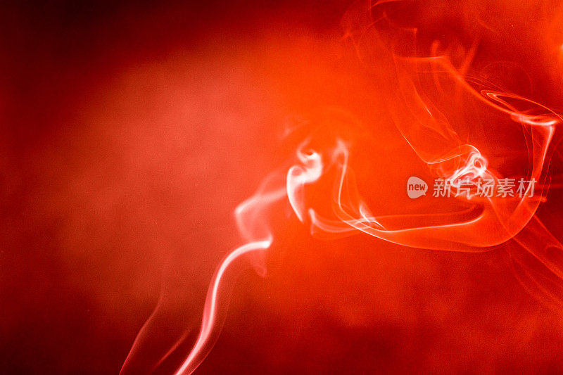 橙色漩涡烟雾抽象的特写