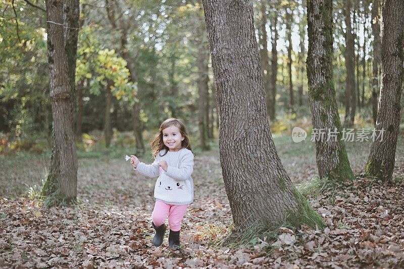 一个两岁婴儿的秋天肖像