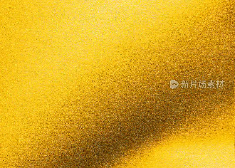金纸纹理背景金属金箔或光泽包裹亮黄色墙纸作为设计装饰元素