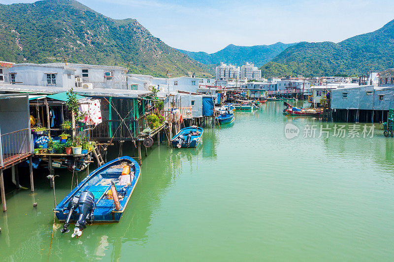 大澳渔村，香港老浮屋和海