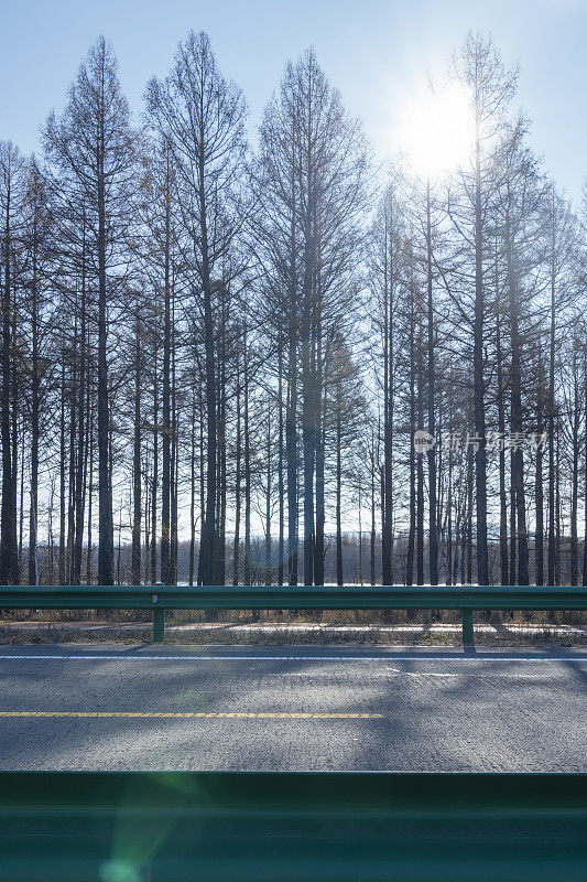 柏油路在高原地区具有美丽的风景