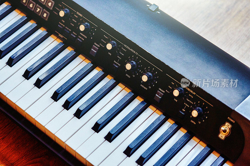 电子钢琴，音乐键盘乐器的细节