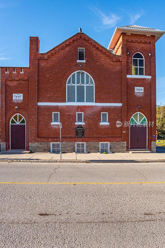 黑斯廷斯镇街景，三一联合教堂，安大略省，加拿大
