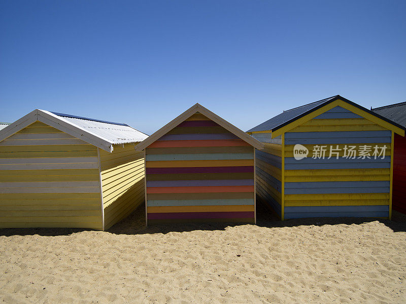 海滩Boxes-Melbourne-Australia。