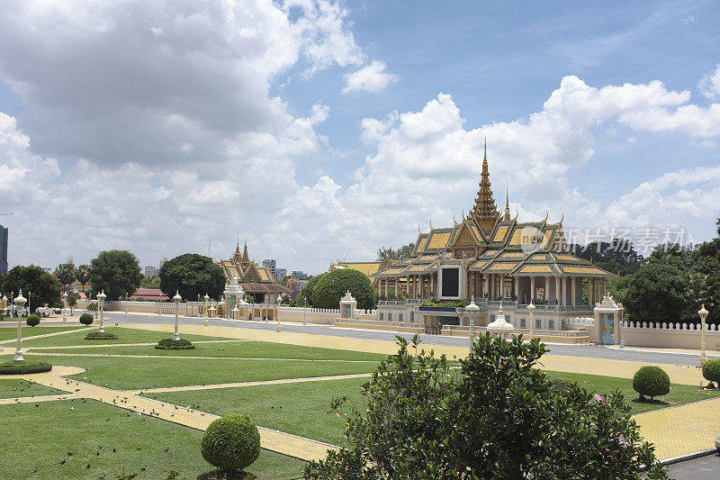 柬埔寨金边的月光亭和皇宫公园