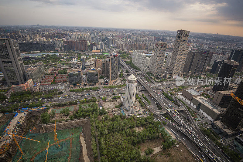 北京中央商务区高楼大厦天际线，中国城市景观