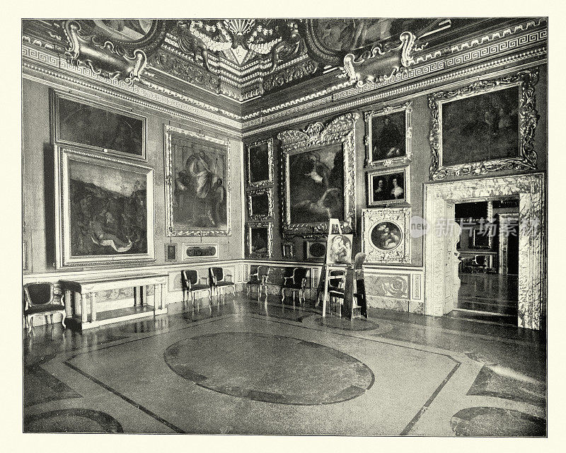 土星大厅，皮蒂宫，佛罗伦萨，意大利，19世纪