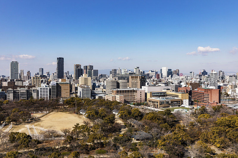 大阪天际线鸟瞰图