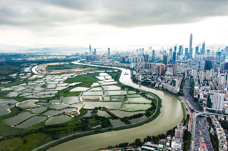 中国深圳美丽的天际线景观