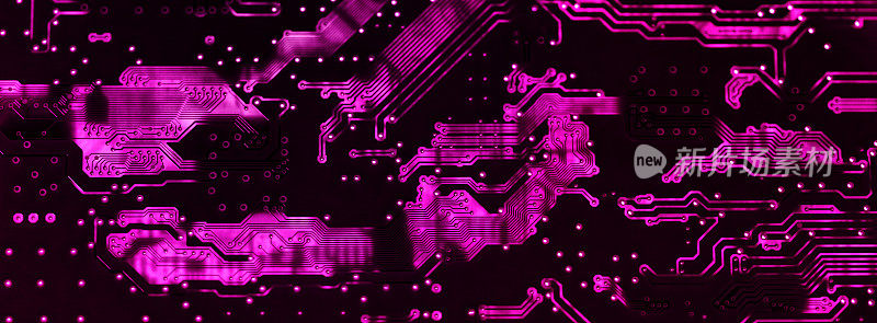粉红科技电脑印刷电路板背景