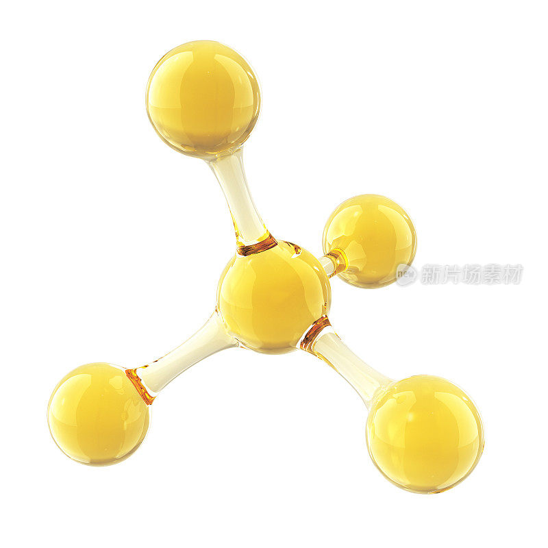 油分子。孤立在白色背景上