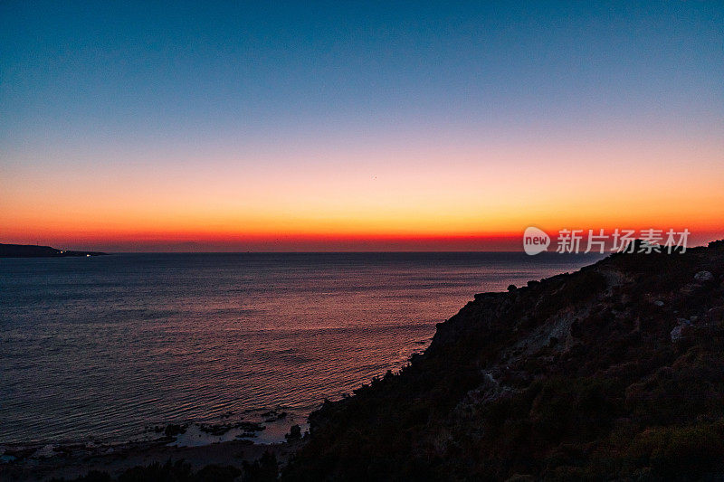 风景摄影，Faliraki照片。在希腊旅游，希腊旅游的概念。十二decanese群岛的Rhodes拥有美丽的自然风光