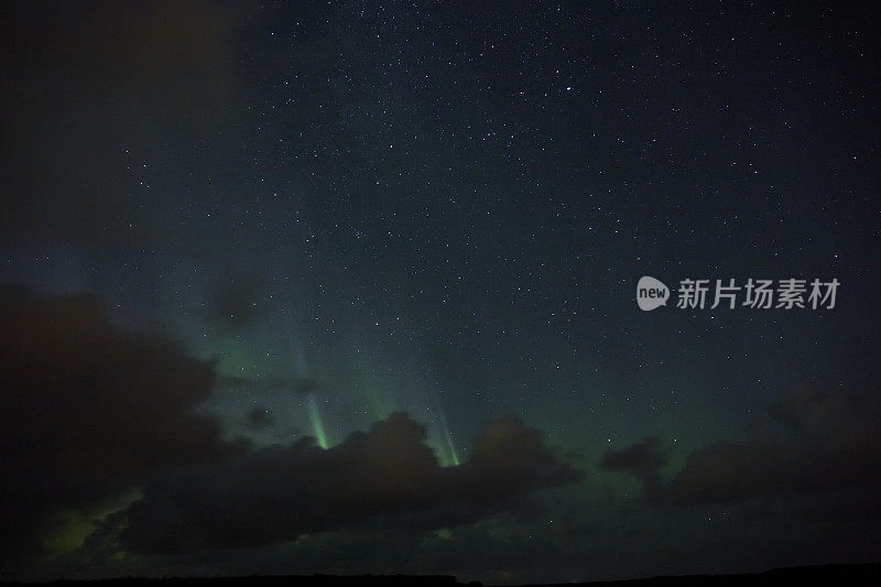 冰岛南部的夜空北极光