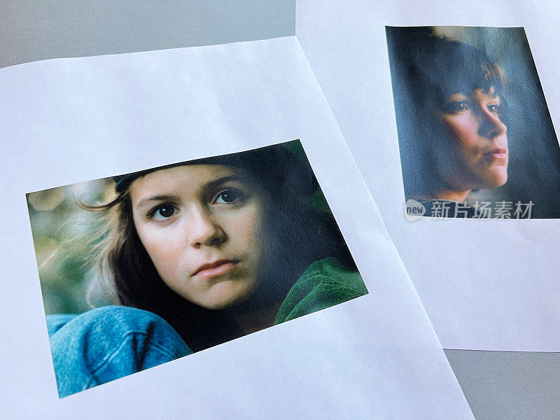 彩色影印本的女孩肖像Vintage