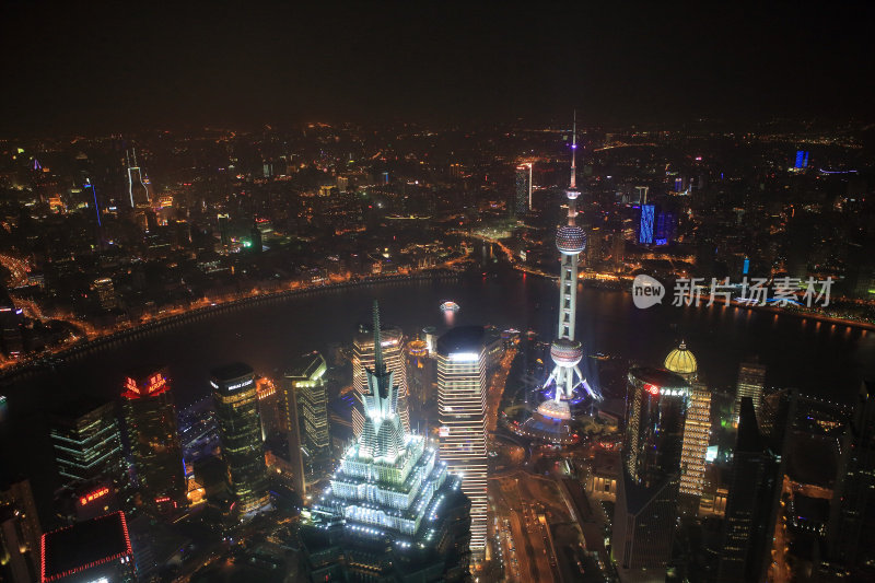 新上海夜景鸟瞰图