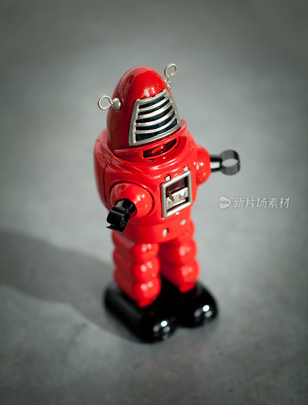 红色金属玩具机器人