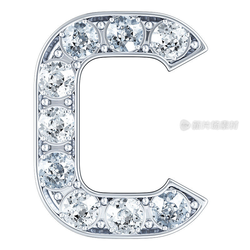字母C镶钻石
