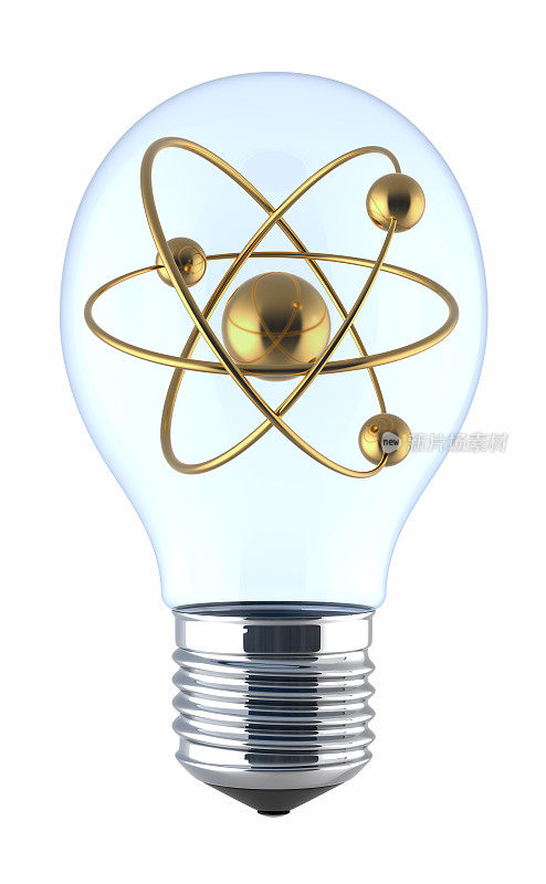 有灯泡的金原子符号