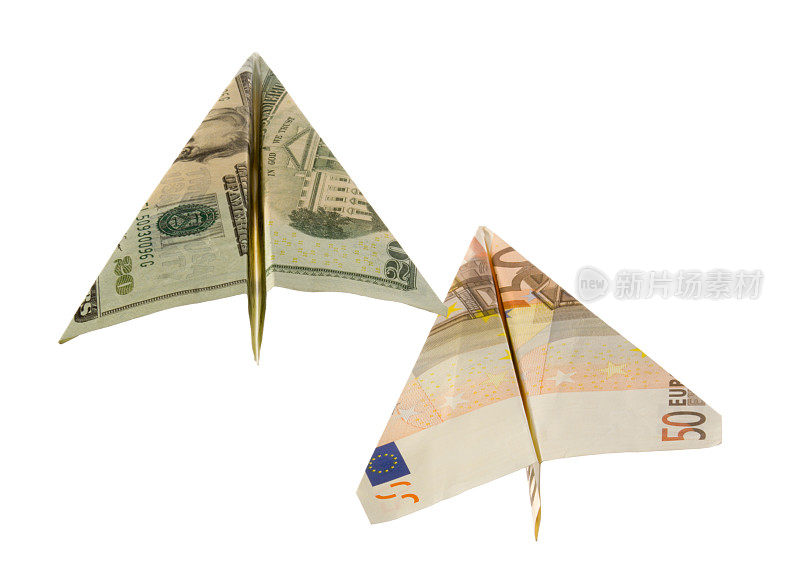 飞翔的美元和欧元