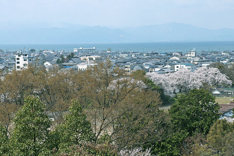 日本的琵琶湖和彦根市