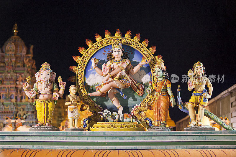 湿婆，Parvati，甘尼萨和Karthikeya