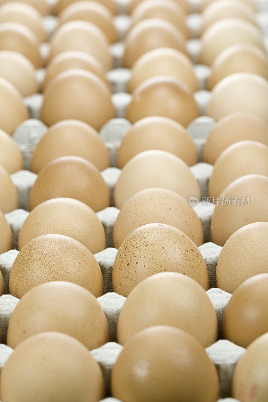 新鲜的、棕色的鸡蛋