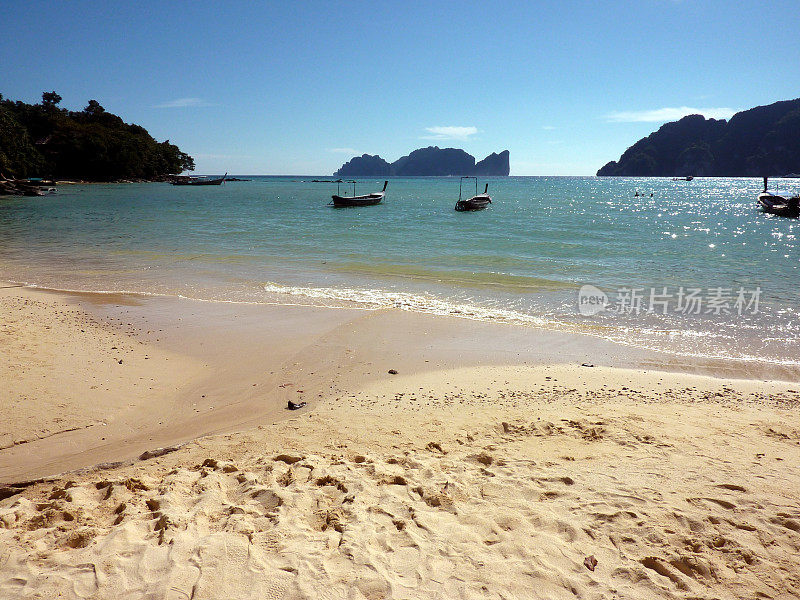 菲菲唐岛，白色沙滩，泰国