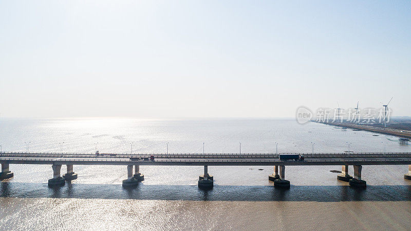 跨海大桥鸟瞰图，东海大桥