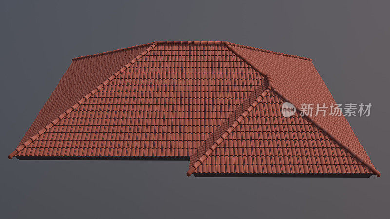 屋顶材料的3D插图