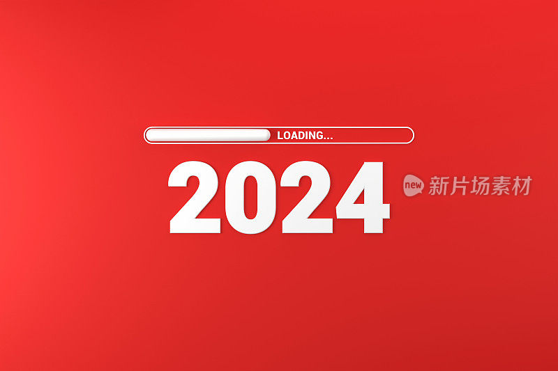 2024文本和加载栏在红色背景上