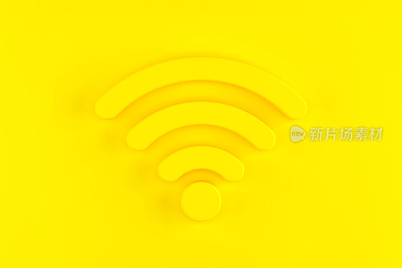 黄色背景上的黄色Wifi图标