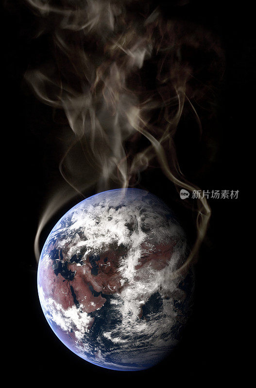 烟雾包围地球的全球变暖概念