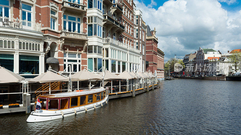 空阿姆斯特丹运河船餐厅运输
