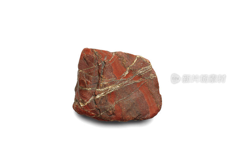白色背景上的红色大石头