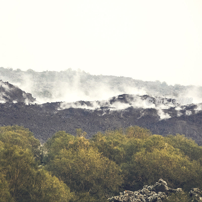 埃特纳火山的火山景观。