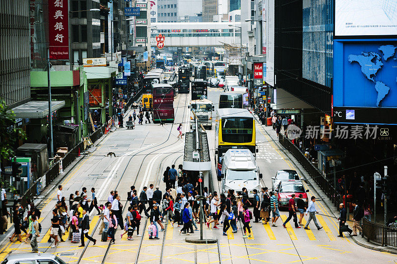 穿过香港中环德辅道西