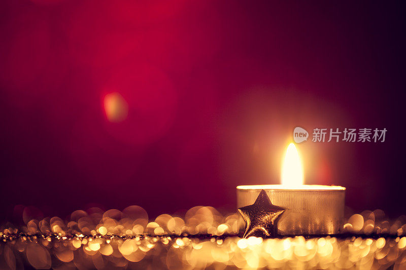 圣诞茶灯-散焦蜡烛散焦装饰金