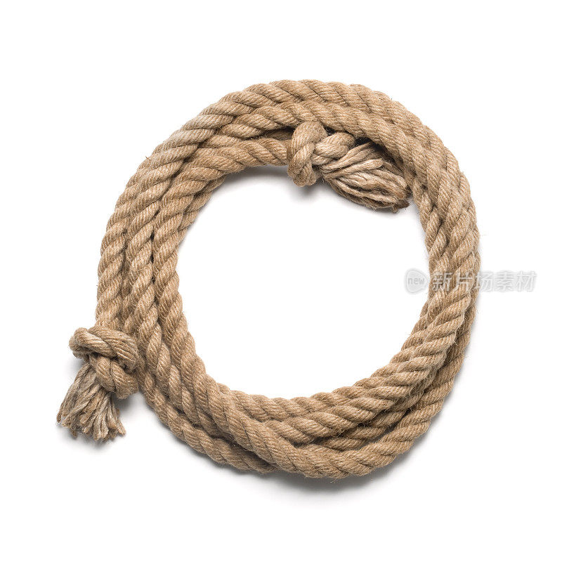 一根两端有结的绳子。