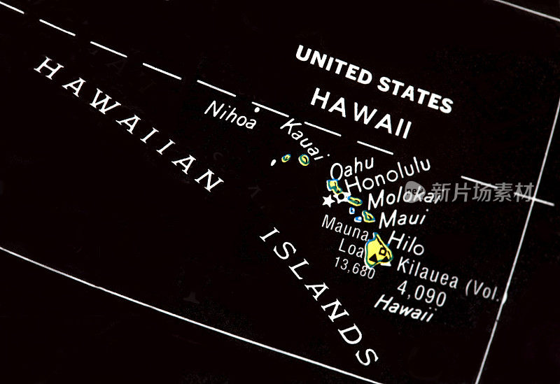 夏威夷的老式地球地图