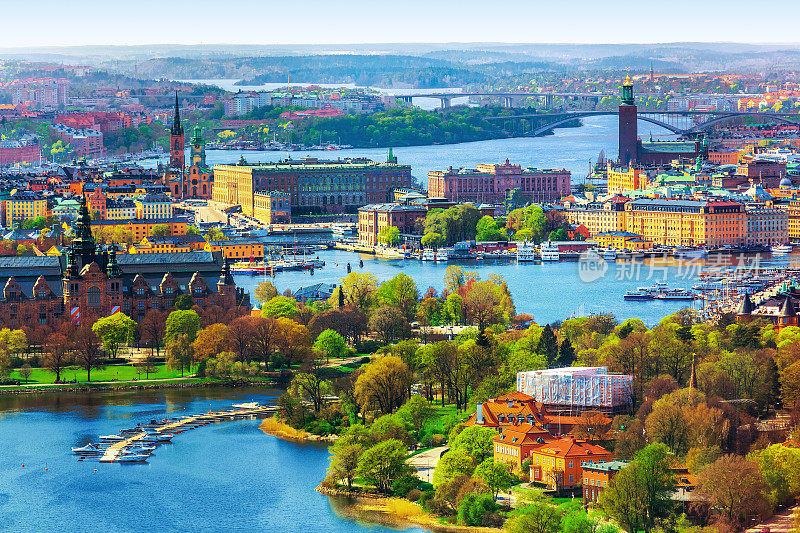 瑞典斯德哥尔摩航拍全景图
